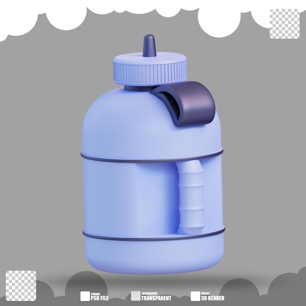 PSD ilustración 3d de botella de bebida de gimnasio 2