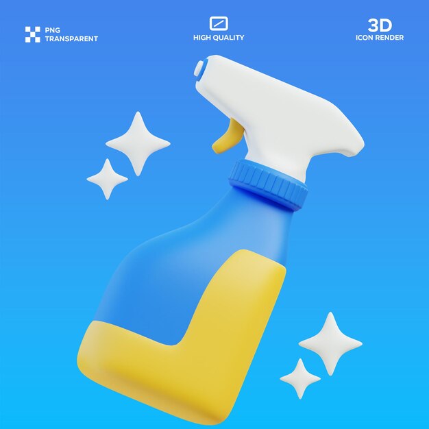 Ilustración 3D de la botella de pulverización PSD