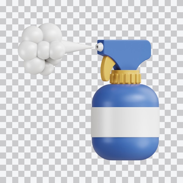 Ilustración 3d de botella de spray