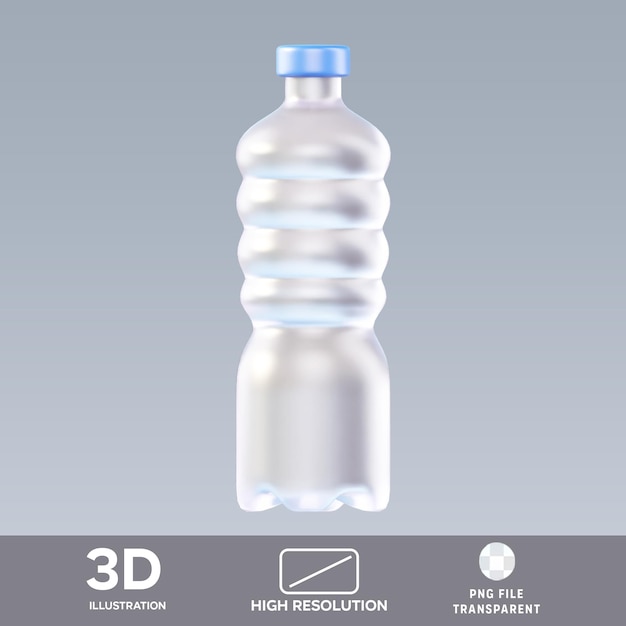 Ilustración 3D de botellas de plástico PSD