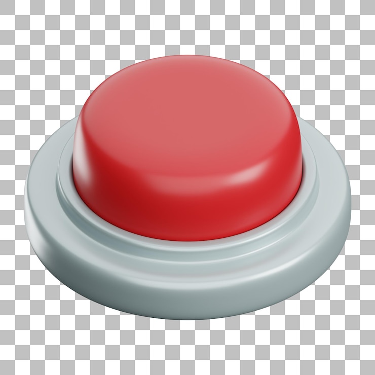 PSD ilustración en 3d del botón rojo