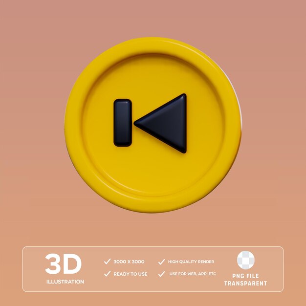Ilustración 3D del botón de salto de PSD
