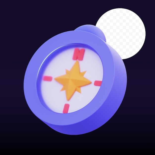 Ilustración 3D de brújula