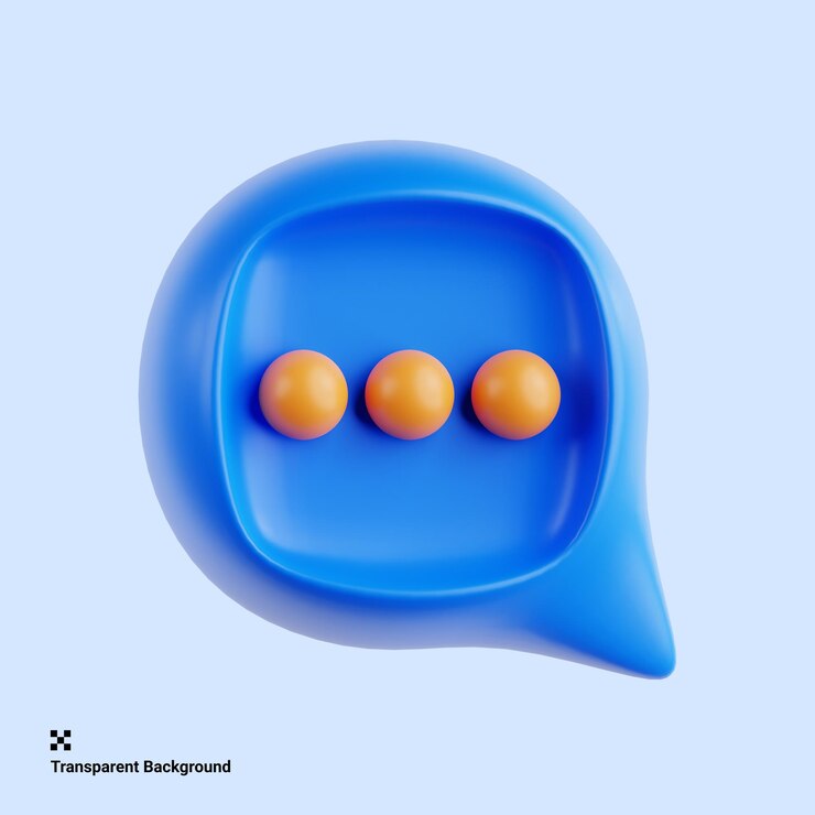 PSD ilustración 3d de la burbuja de chat para aplicaciones de mensajería