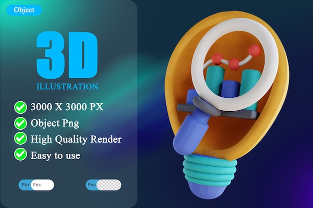 Ilustración 3D en busca de ideas y gráficos de tráfico 2