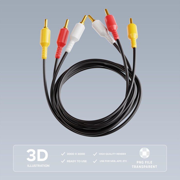 PSD ilustración 3d del cable psd
