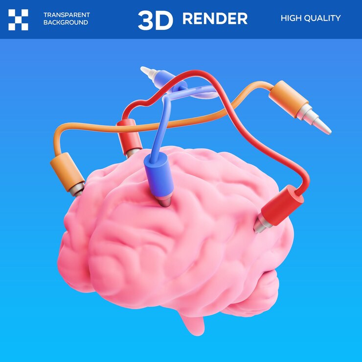 PSD ilustración 3d del cableado de psd