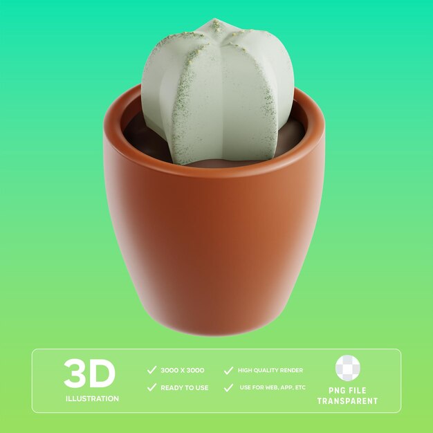 Ilustración 3D del cactus estrella de PSD
