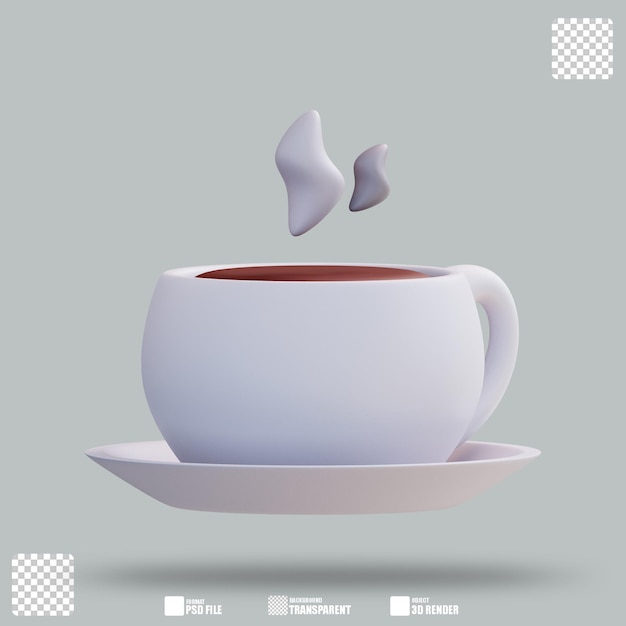 PSD ilustración 3d café caliente 2