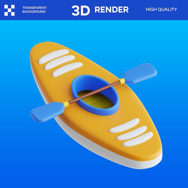 Ilustración 3D del caiaque en PSD