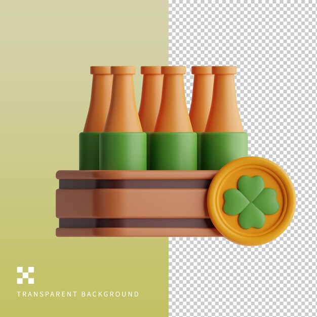 Ilustración en 3D de la caja de cerveza PSD