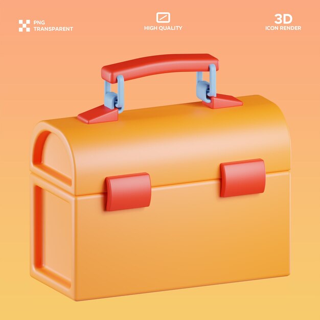 Ilustración 3D de la caja de herramientas PSD