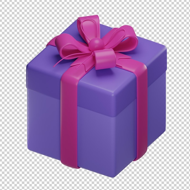 Ilustración 3d de caja de regalo de premio