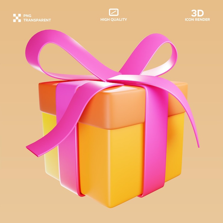 PSD ilustración en 3d de la caja de regalo de psd