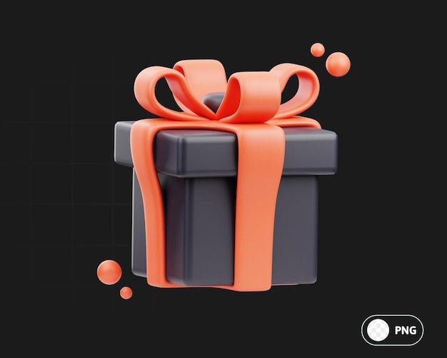 Ilustración 3d de caja de regalo