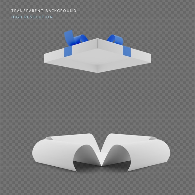 PSD ilustración 3d de caja sorpresa abierta