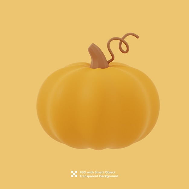 PSD ilustración en 3d de una calabaza linda