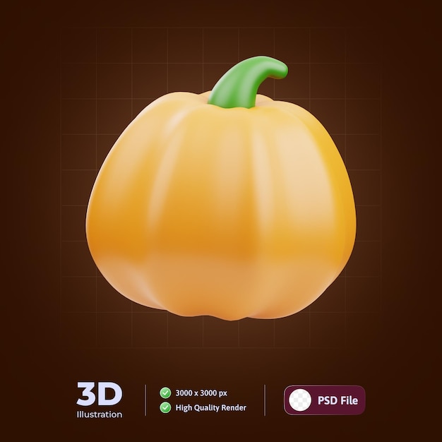 PSD ilustración 3d de calabaza