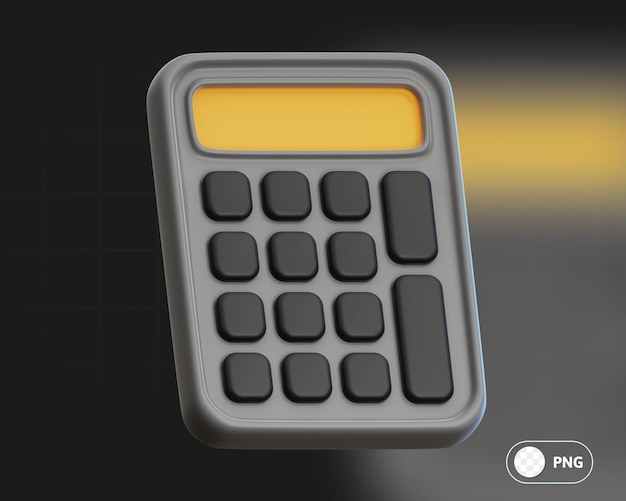 PSD ilustración 3d de la calculadora