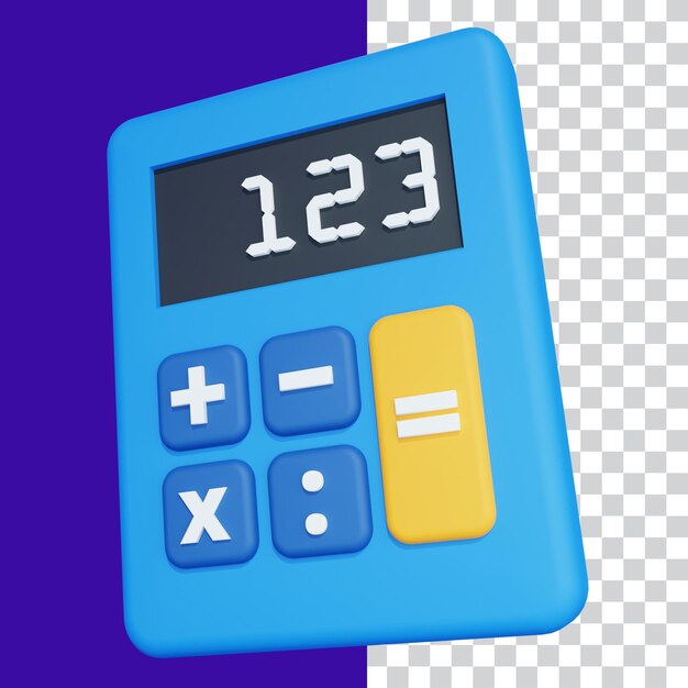 Ilustración 3D de la calculadora
