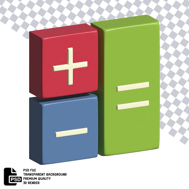 Ilustración 3D de calculadora