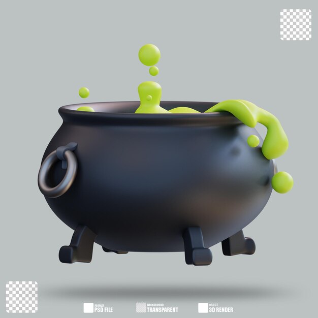 PSD ilustración 3d caldero 3