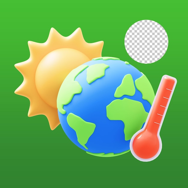 Ilustración 3d del calentamiento global