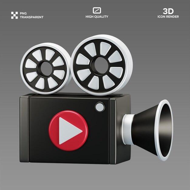 Ilustración en 3D de la cámara de video PSD