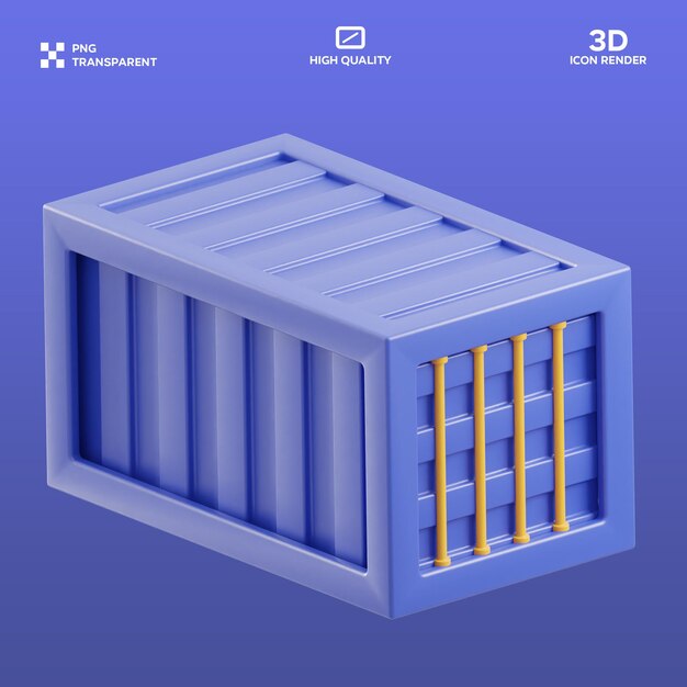 Ilustración 3D del camión de contenedores PSD