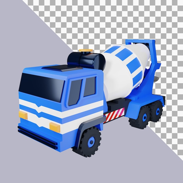 Ilustración 3D del camión hormigonera