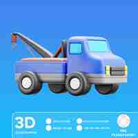 PSD ilustración 3d del camión de transporte psd