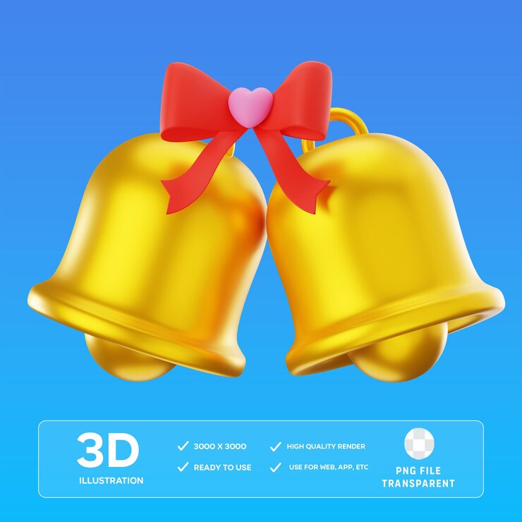 Ilustración en 3D de la campana de bodas de PSD