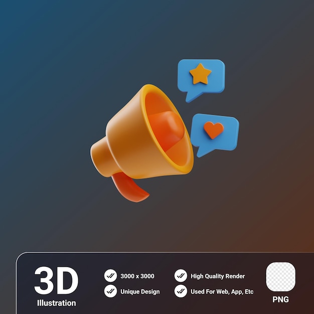 Ilustración 3d de campaña digital de redes sociales