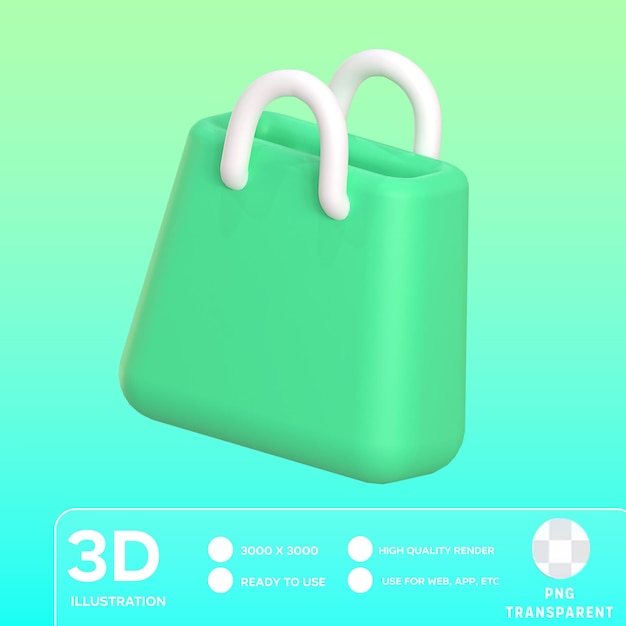 PSD ilustración 3d de la canasta de compras de psd