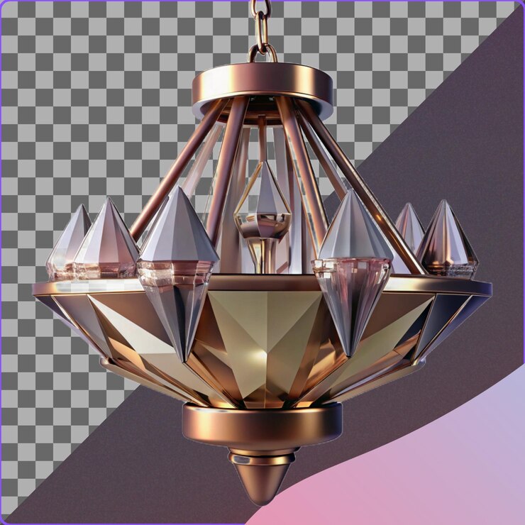 PSD ilustración en 3d del candelabro de diamantes