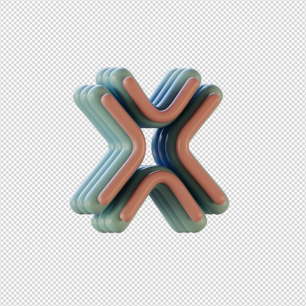 Ilustración 3d de caracteres alfabéticos en estilo disco
