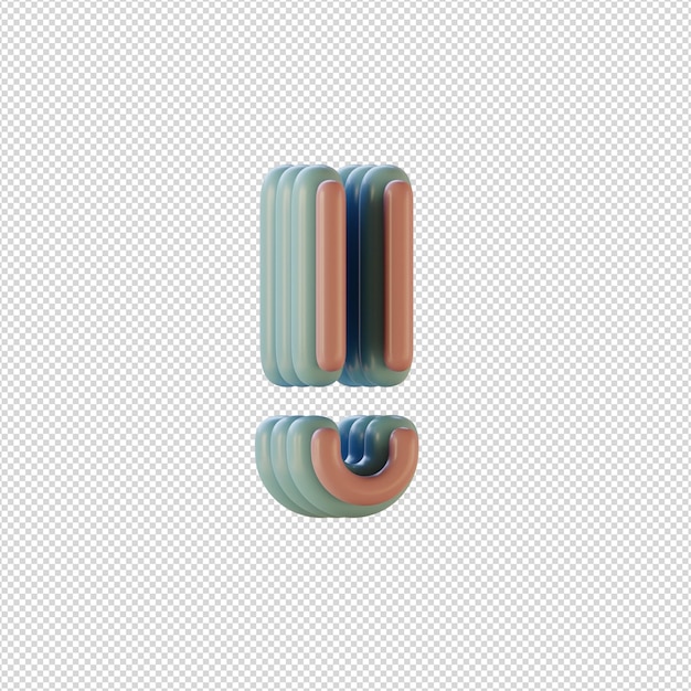 Ilustración 3d de caracteres alfabéticos en estilo disco