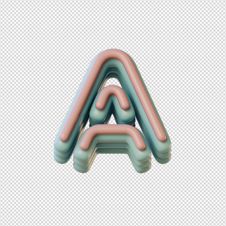 PSD ilustración 3d de caracteres alfabéticos en estilo disco