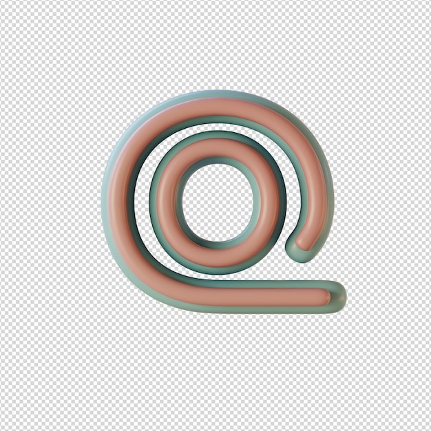 Ilustración 3d de caracteres alfabéticos en estilo disco