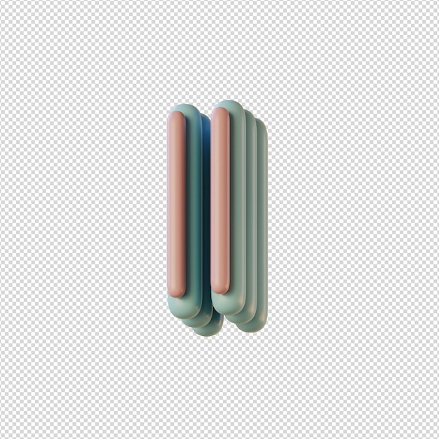 Ilustración 3d de caracteres alfabéticos en estilo disco