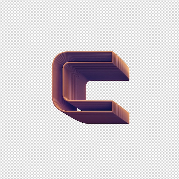 Ilustración 3d de caracteres alfabéticos en estilo disco