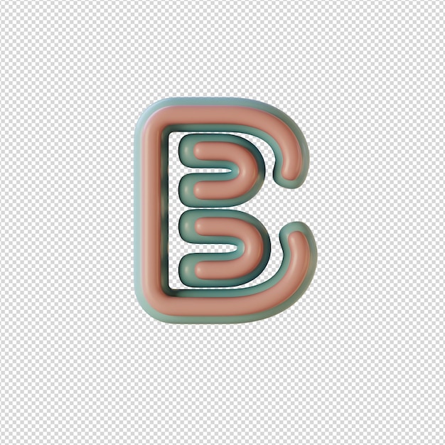 Ilustración 3d de caracteres alfabéticos en estilo disco