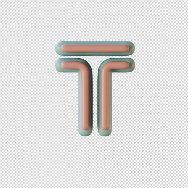 Ilustración 3d de caracteres alfabéticos en estilo disco