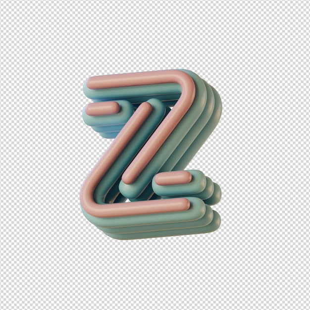 Ilustración 3d de caracteres alfabéticos en estilo disco