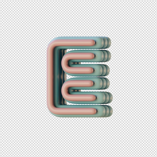 Ilustración 3d de caracteres alfabéticos en estilo disco