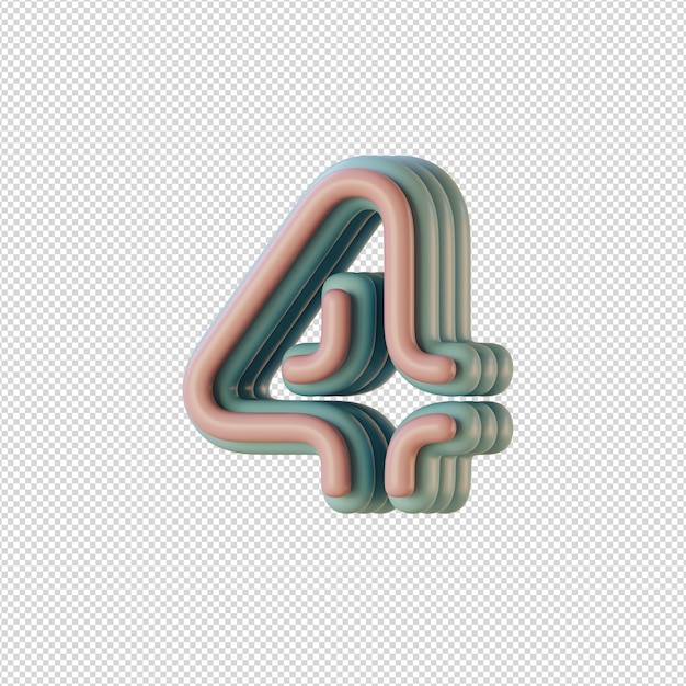 Ilustración 3d de caracteres alfabéticos en estilo disco