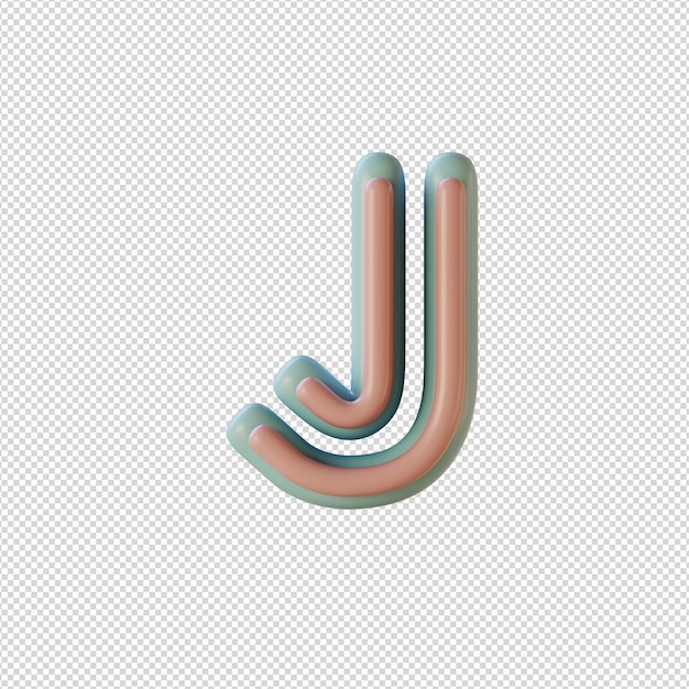 Ilustración 3d de caracteres alfabéticos en estilo disco