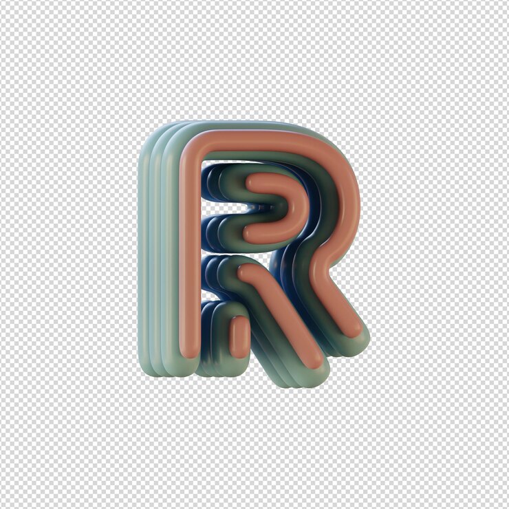 PSD ilustración 3d de caracteres alfabéticos en estilo disco