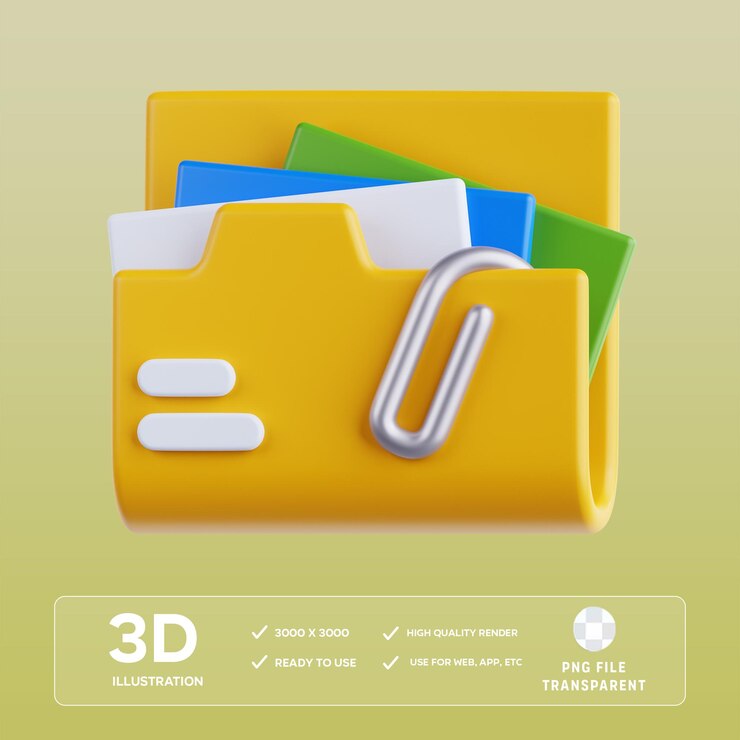 Ilustración 3D de la carpeta PSD