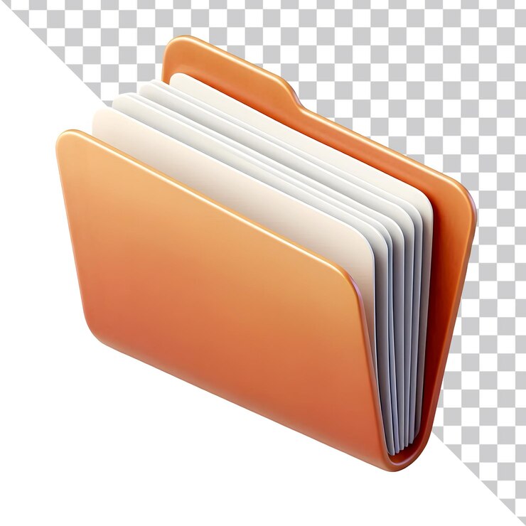 Ilustración 3D de una carpeta